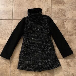 Jessica Simpson Girls 8 Black Tweed Double-Breasted Coat pea coat winter jacket